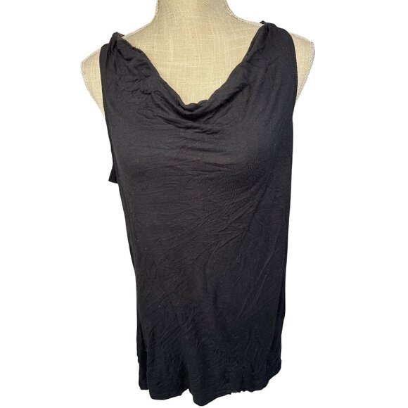 Calia Cowl Neck Sleeveless Black Top Size L Polyester Blend Lightweight - Picture 1 of 9